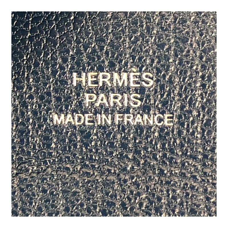 HERMES Bastia Coin Case in Blue de Galice with Silver Hardware