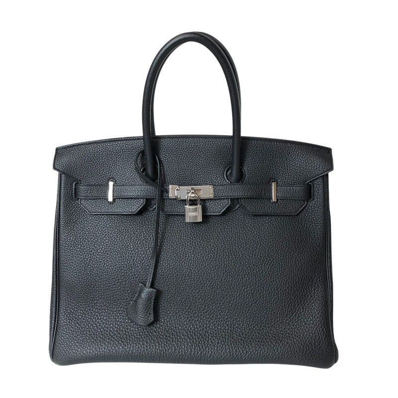HERMES Birkin 35 B Stamp Black Togo Leather Handbag with Silver Hardware