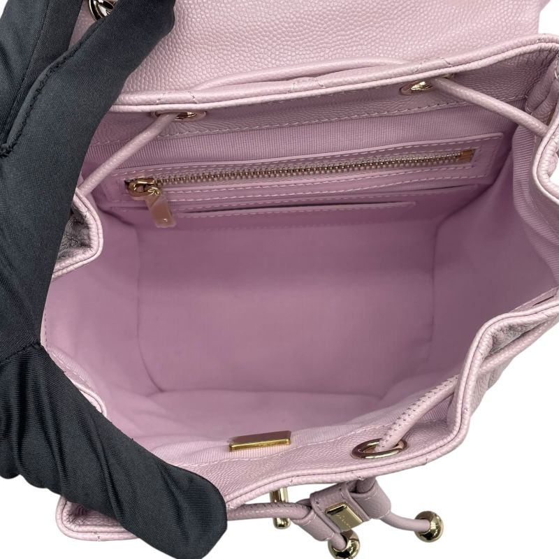 CHANEL A91121 Purple Caviar Leather Backpack with Gold Hardware