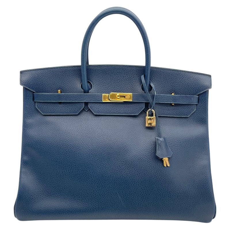 HERMES Birkin 40 - Blue Louis/Rouge Ash with Gold Hardware