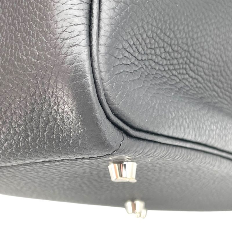 HERMES Lindy 30 Handbag in Black Togo Leather with Silver Hardware