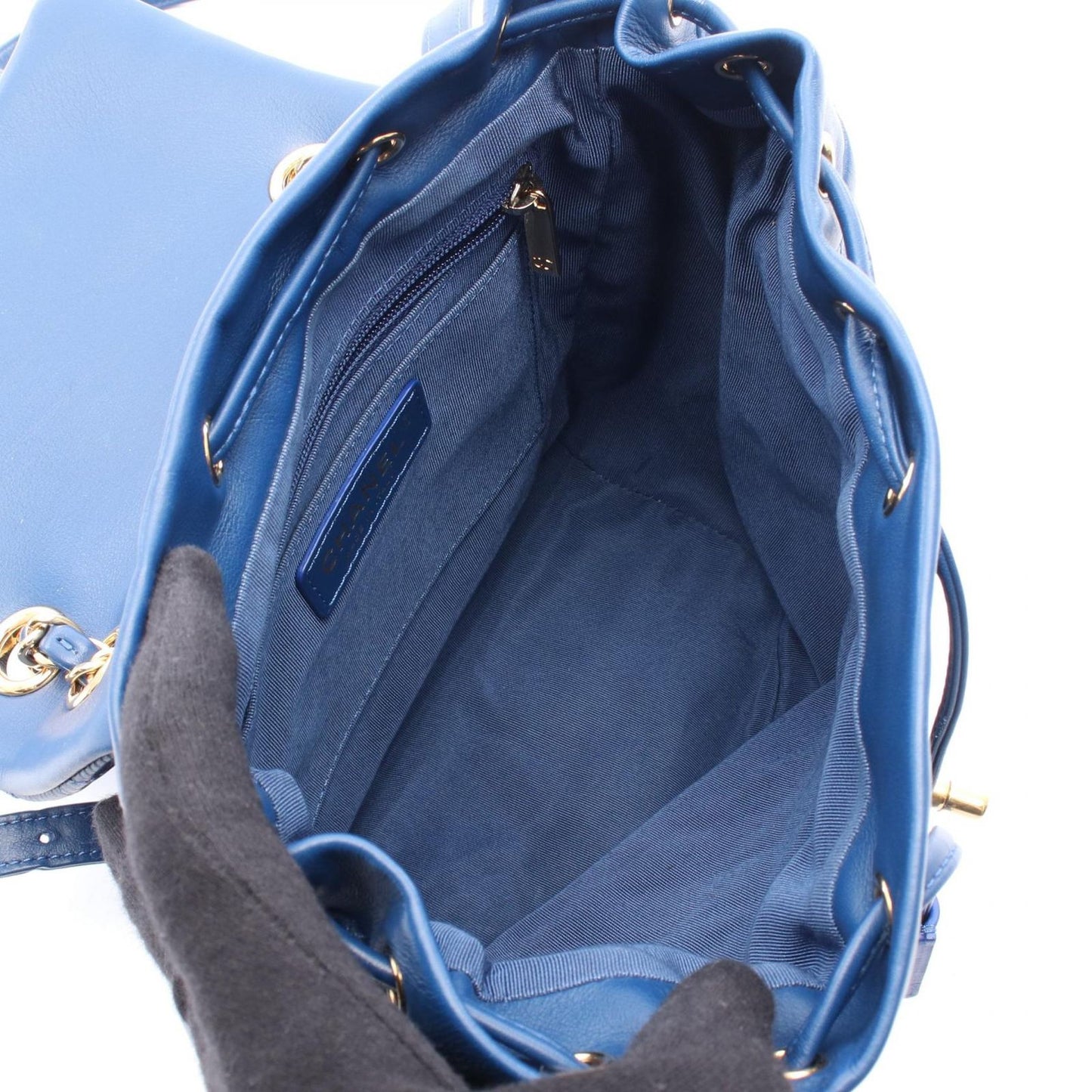 CHANEL Matelassé Backpack in Blue Lambskin - Timeless Elegance