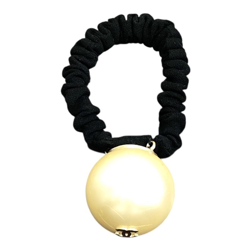 CHANEL Coco Mark Chouchou with Faux Pearls - Exquisite Hair Accessory