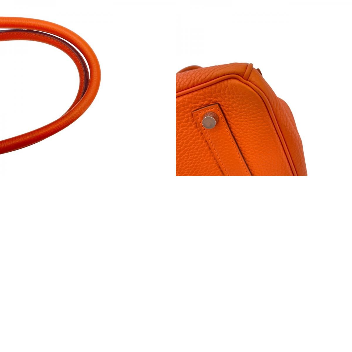 HERMES Birkin 35 Orange Togo Handbag with Silver Hardware