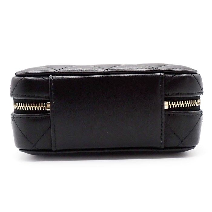 Chanel Matelassé Vanity Shoulder Bag in Black Lambskin