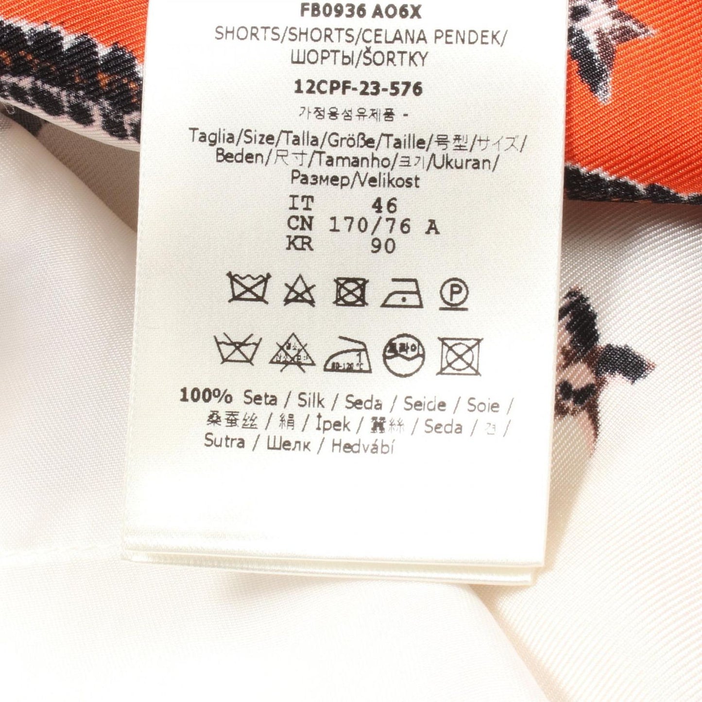 Fendi Astrology Silk Pants - Exquisite White/Orange Design