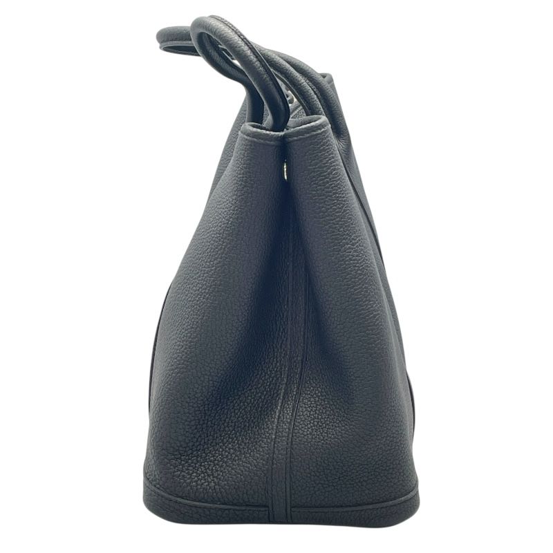 HERMES Garden Party PM Black Negonda Handbag with Silver Hardware