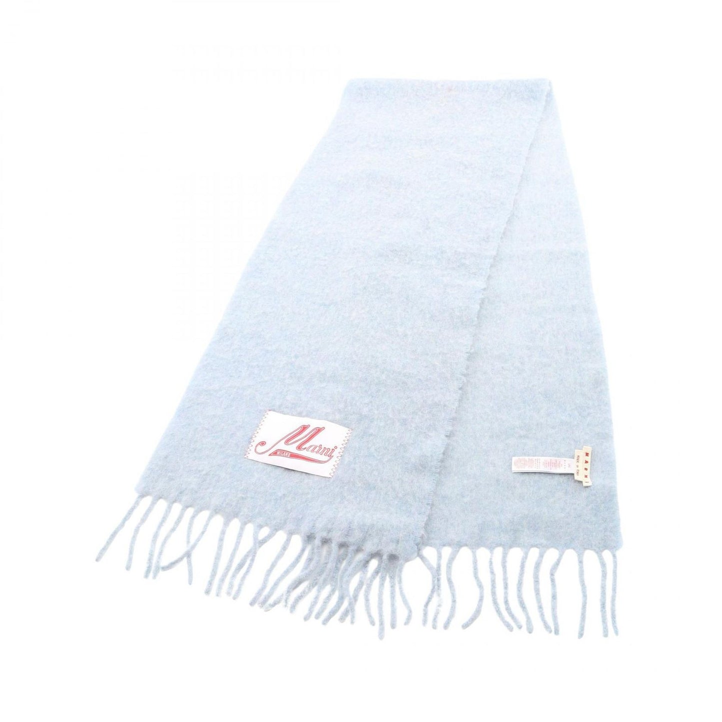 MARNI Blue-Grey Nylon & Alpaca Scarf - Exquisite Craftsmanship