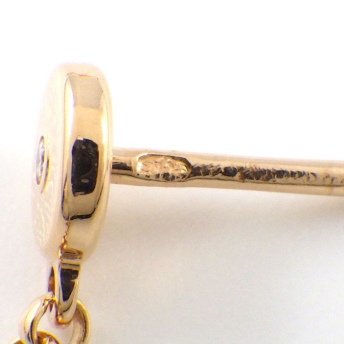 HERMES Gambard Swing Drop Earrings in K18 Pink Gold with Diamonds