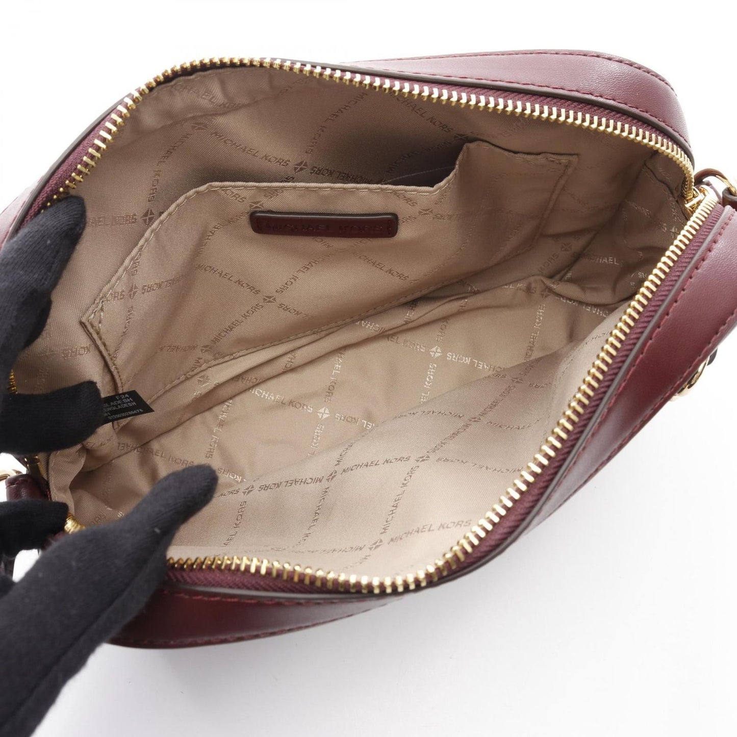 Michael Kors Jet Set Large Crossbody Bag in Bordeaux Leather