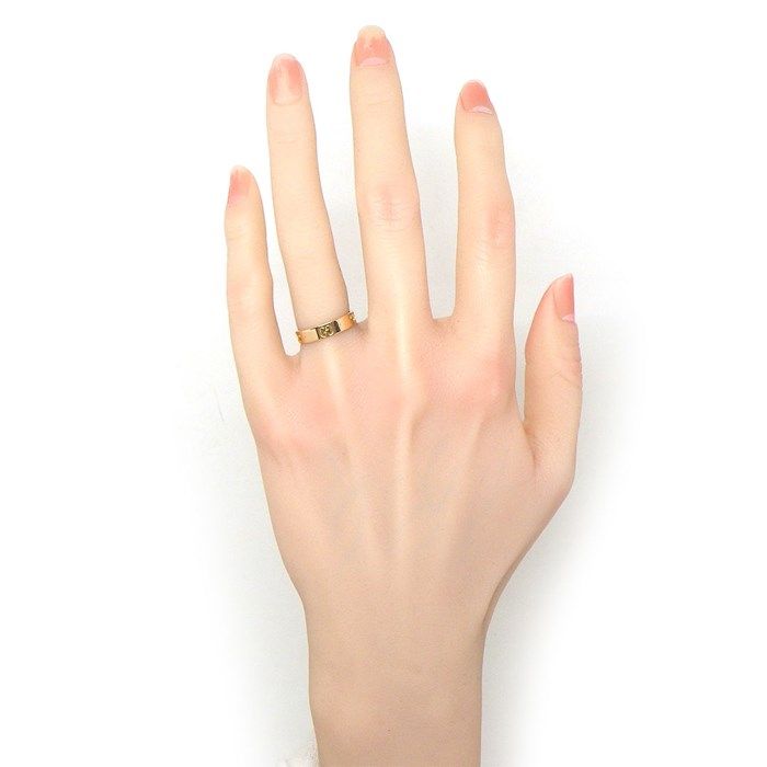 GUCCI Icon Slim GG Logo Ring in K18 Pink Gold - Size 8.5