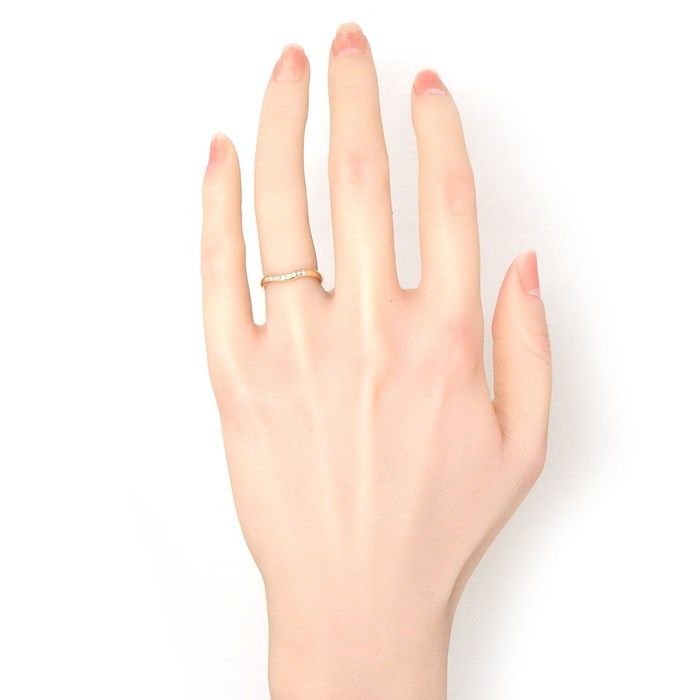Tiffany & Co. Curved Band Ring with 0.06ct Diamonds in K18 Pink Gold