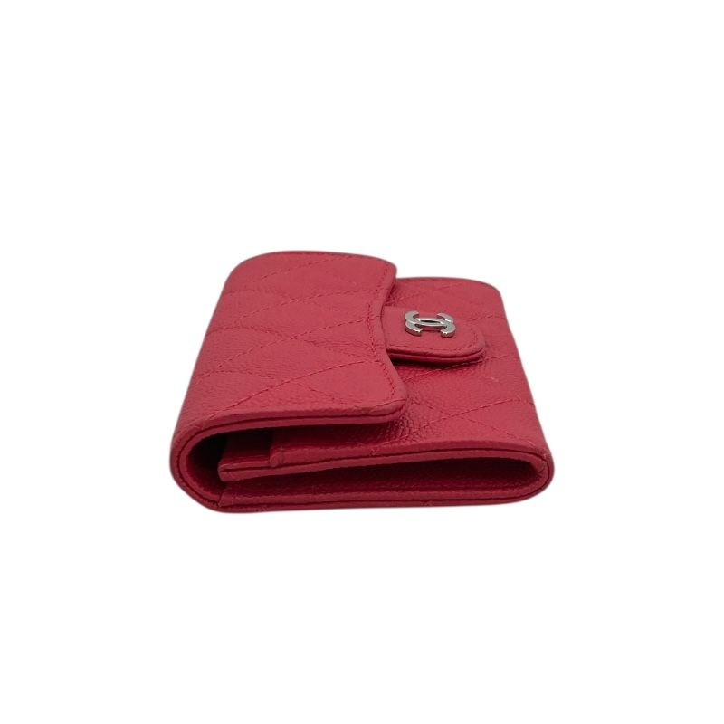 CHANEL Classic Flap Card Case in Red Caviar Leather - AP0214