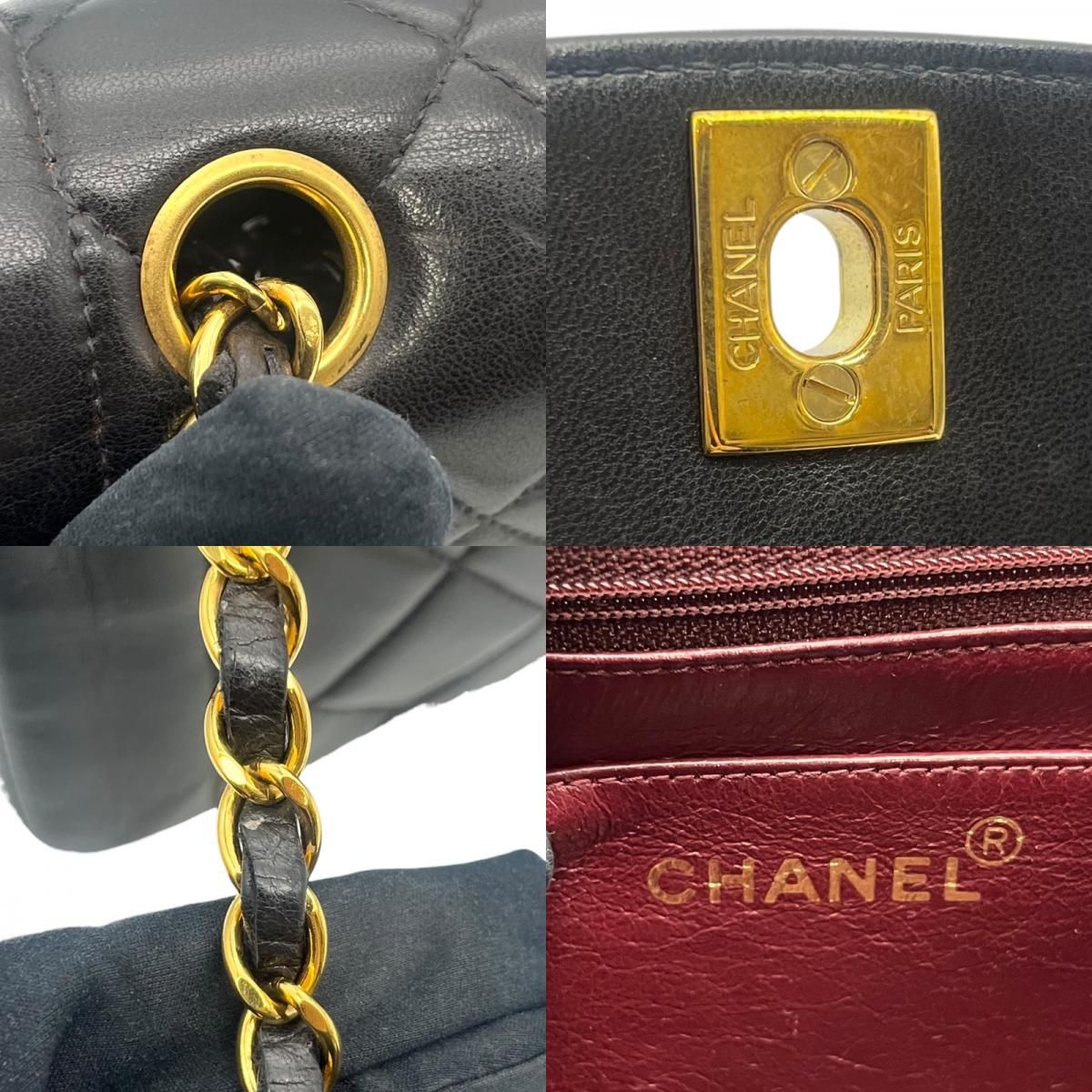 CHANEL Diana 25 Black Lambskin Shoulder Bag with Gold Hardware