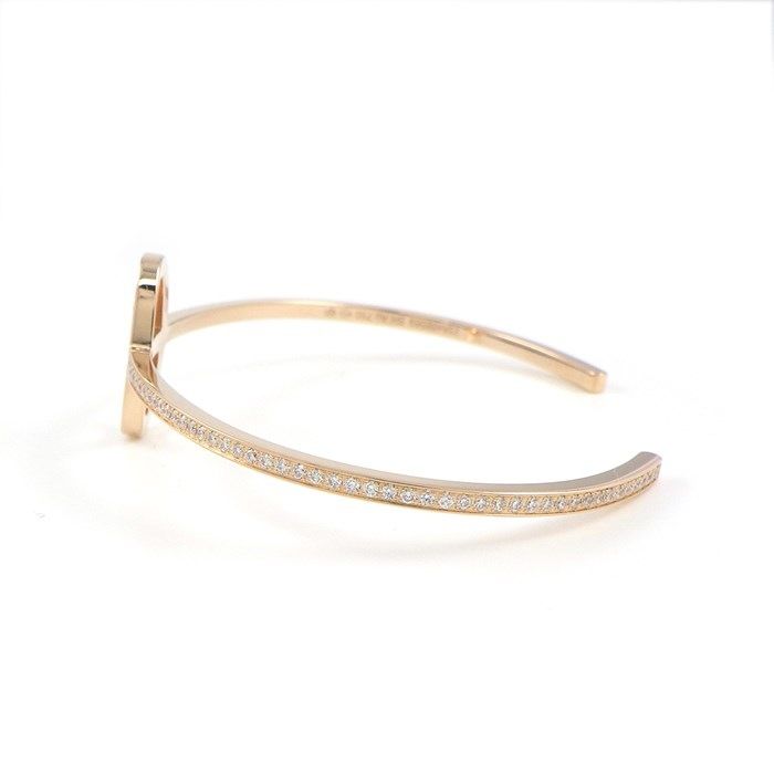 HERMES Chaine d'Ancre Full Pavé Diamond Bangle in K18 Pink Gold
