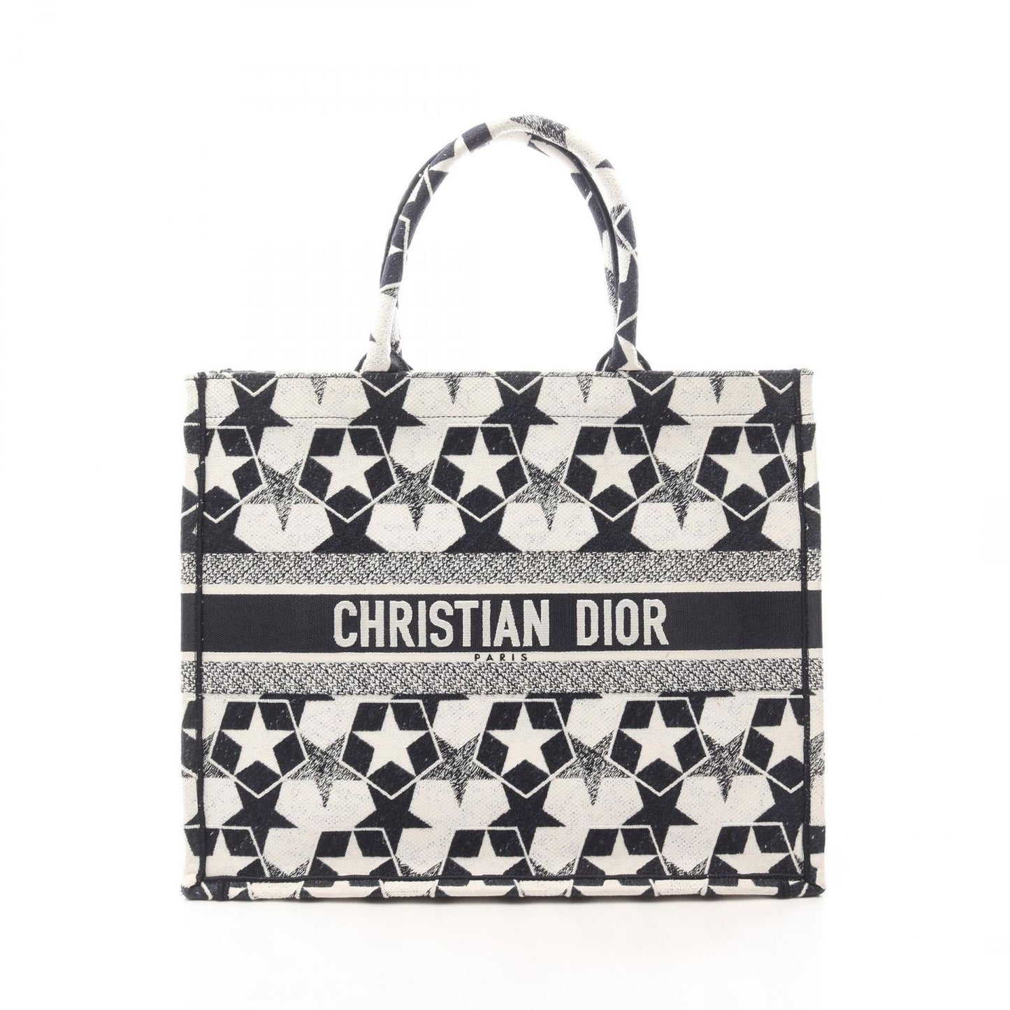 Dior Book Tote Large in Navy/White Canvas - Timeless Elegance