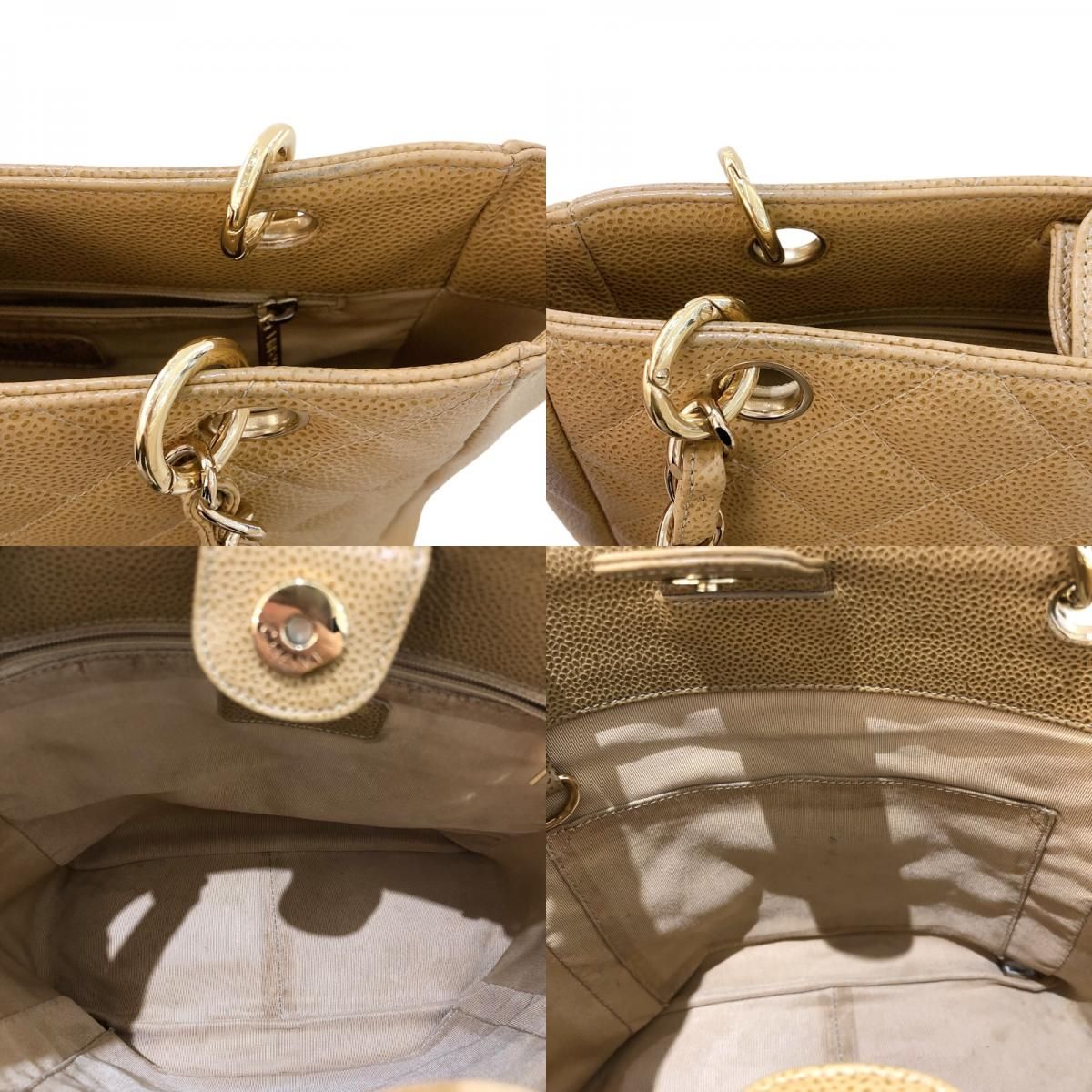 CHANEL PST Tote A50994 Caviar Leather with Gold Hardware
