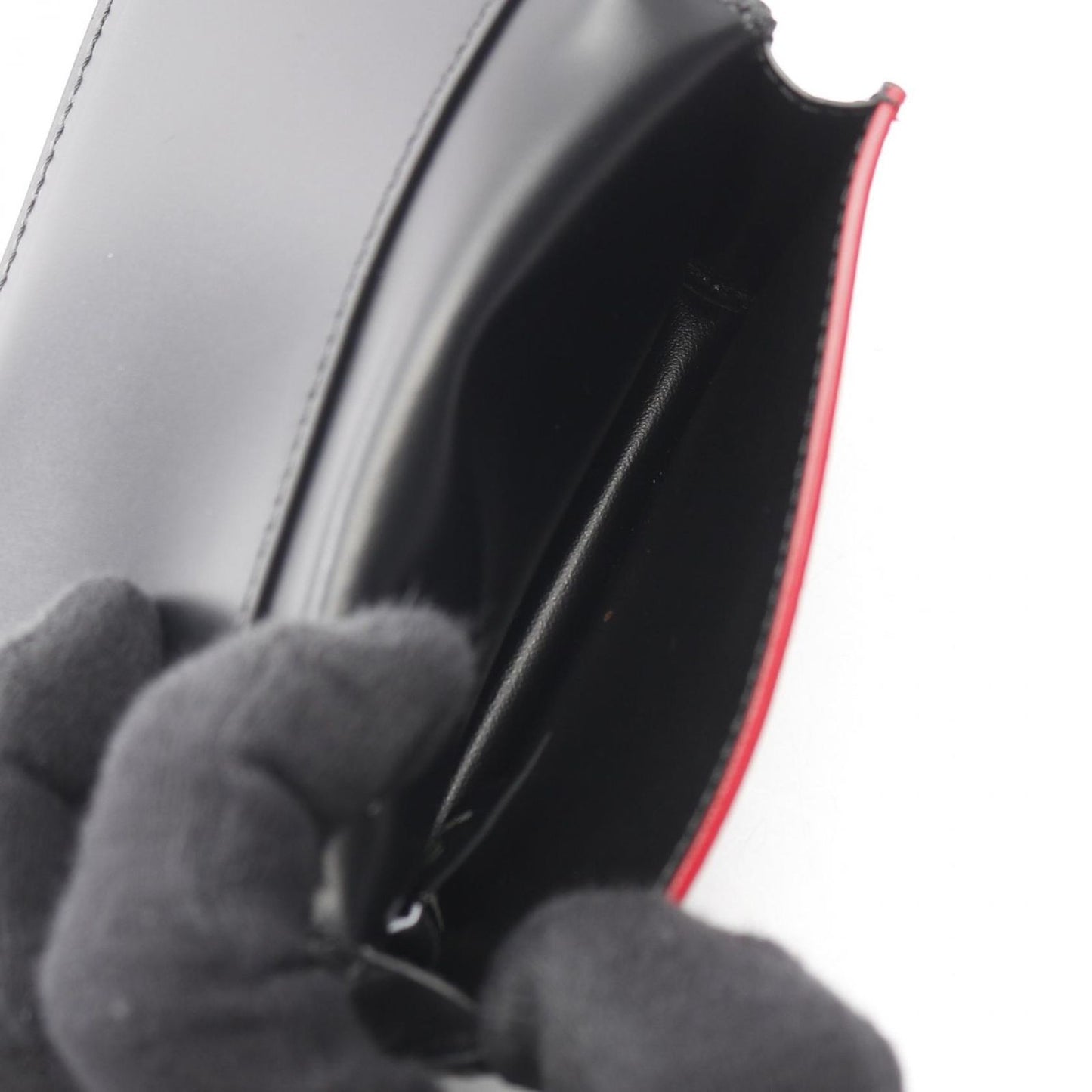 FENDI Shadow Zucca Leather Card Case - Black - New