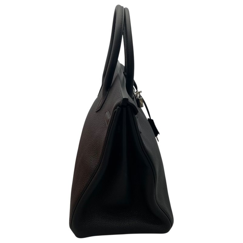 HERMES Birkin 35 Black Togo Leather Handbag with Silver Hardware