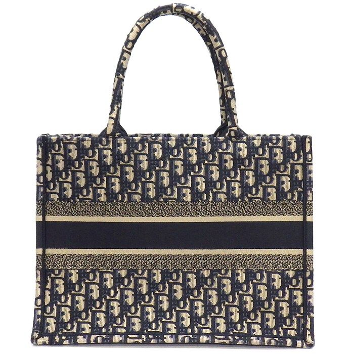 Dior Medium Book Tote in Ecru White & Blue - Exquisite Craftsmanship