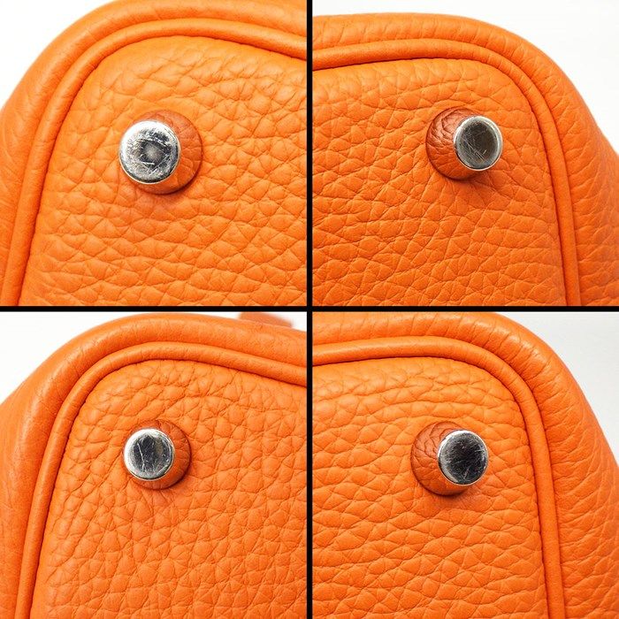 HERMES Picotin Lock PM Handbag in Orange Togo Leather - 2014