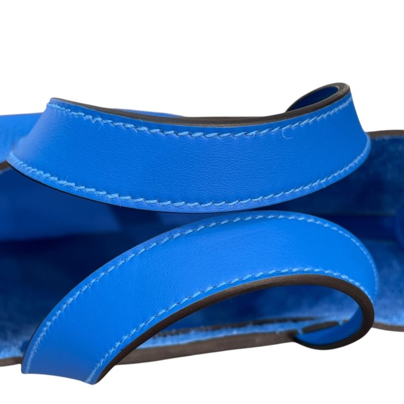 HERMES In The Loop 18 Monochrome K刻 Blue/Blue Togo Unisex Handbag