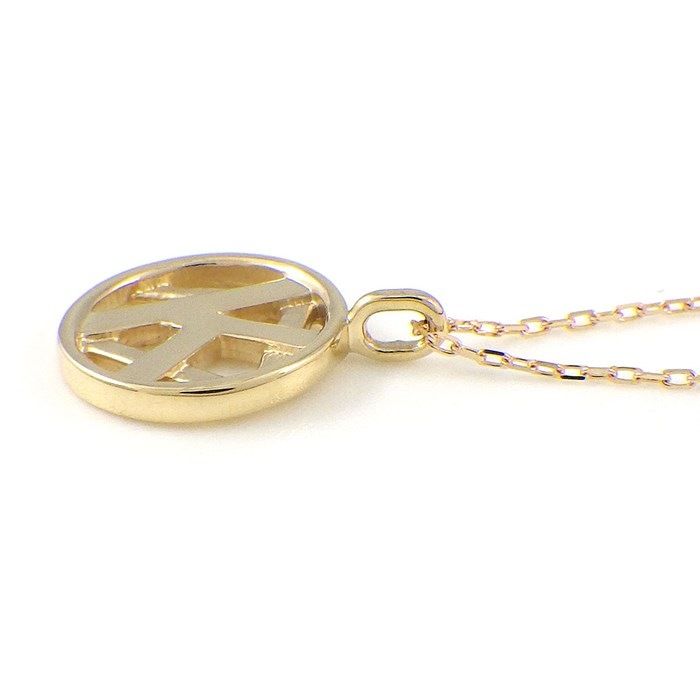 K10 Yellow Gold Initial K Round Circle Necklace - Timeless Elegance