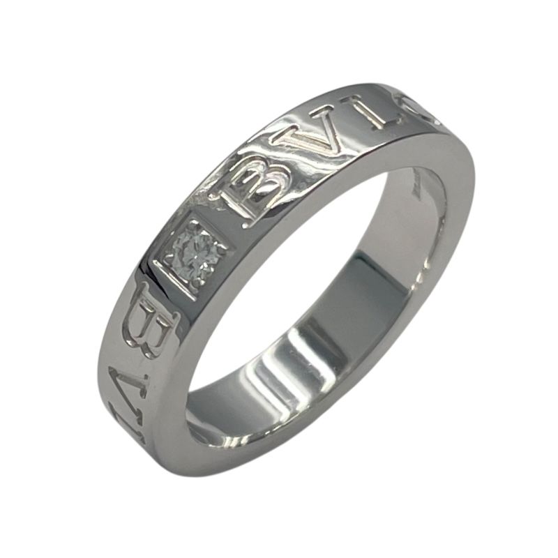 BVLGARI Double Logo Ring in K18 White Gold - Exquisite Craftsmanship
