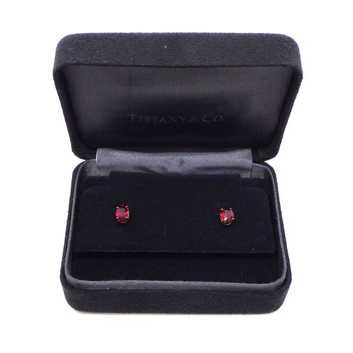 Tiffany & Co. Oval Cut Ruby Earrings in 18K Yellow Gold