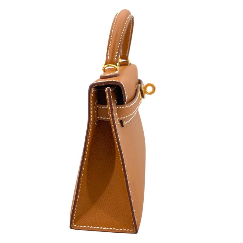 HERMES Mini Kelly Shoulder Bag - Gold with Gold Hardware