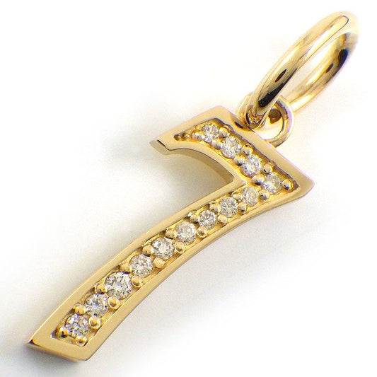 Exquisite Diamond Number 7 Pendant in 18K Yellow Gold
