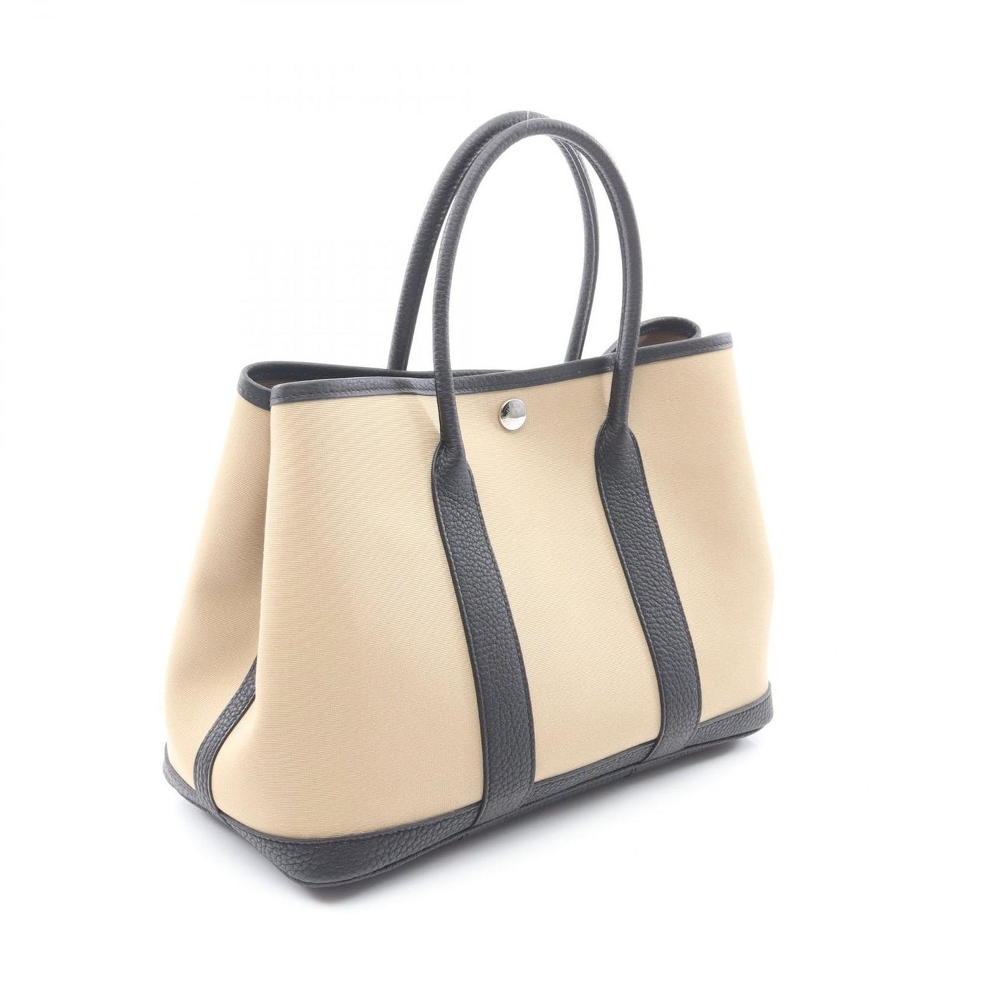 HERMES Garden Party TPM Tote Bag - Trench/Black Canvas & Leather