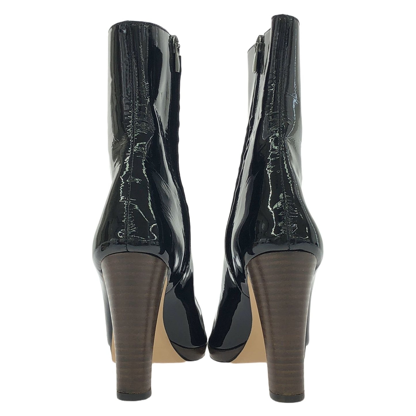ELIN Black Patent Leather Boots - Timeless Elegance