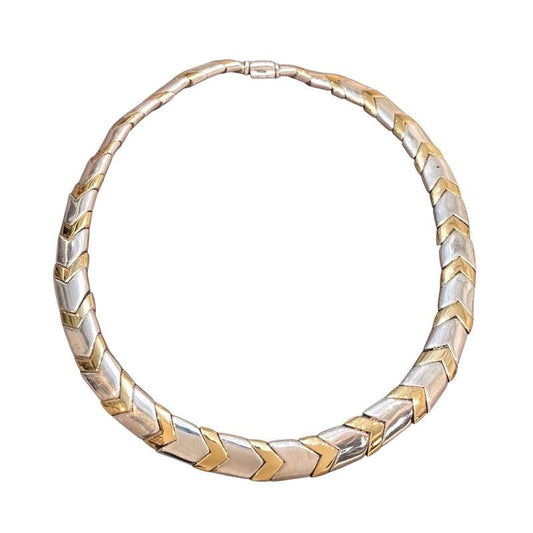 Tiffany & Co. 750YG/SV925 Combination Choker Necklace