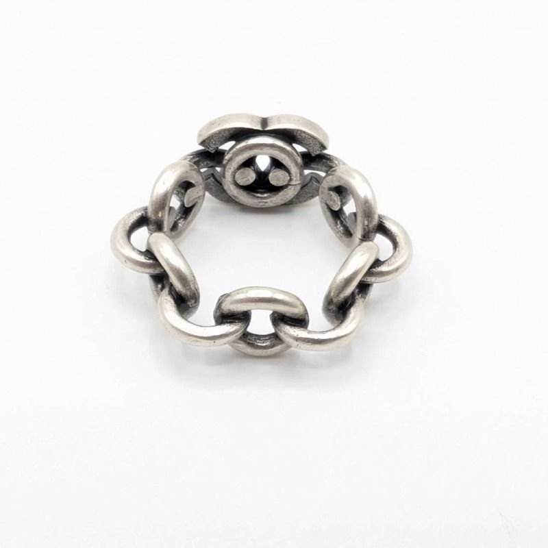 CHANEL Coco Mark Ring #13 in Silver with Rhinestones