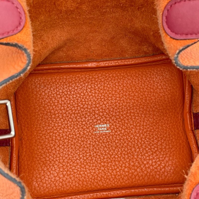 HERMES Picotin Lock PM Touch - Orange/Rouge Grenat with Silver Hardware