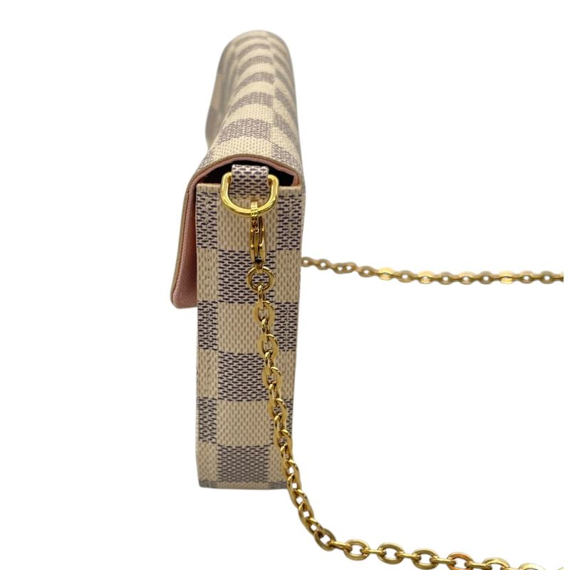 Louis Vuitton Pochette Felicie N63106 White Damier Azur Shoulder Bag