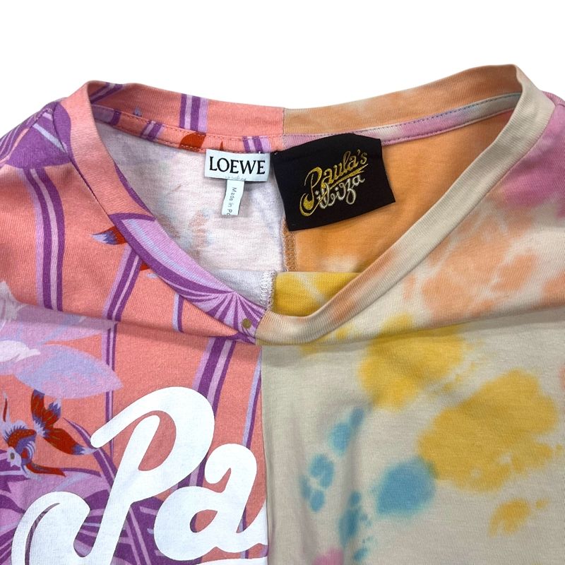 LOEWE La Pausa Asymmetrical T-Shirt in Multicolor Cotton