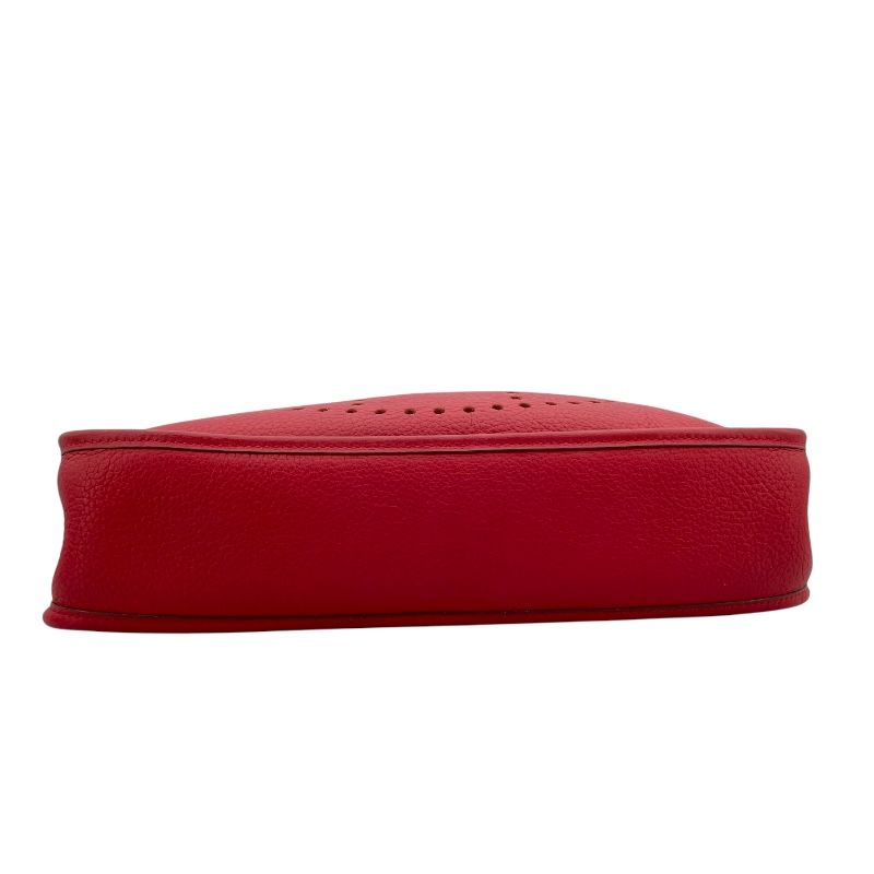 HERMES Evelyne 1 PM in Rouge Kazak with Silver Hardware