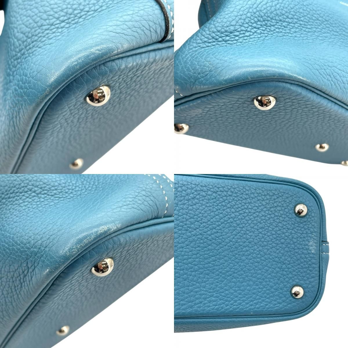 HERMES Bolide 31 in Blue Jean with Silver Hardware - Timeless Elegance