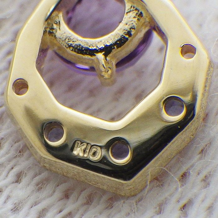 Exquisite Amethyst & Iolite Necklace with Pink Sapphire in K10YG