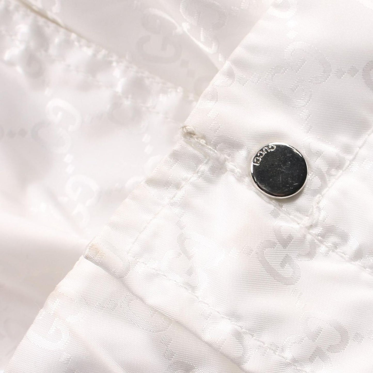 GUCCI GG Pattern Nylon Jacket in White - Timeless Elegance