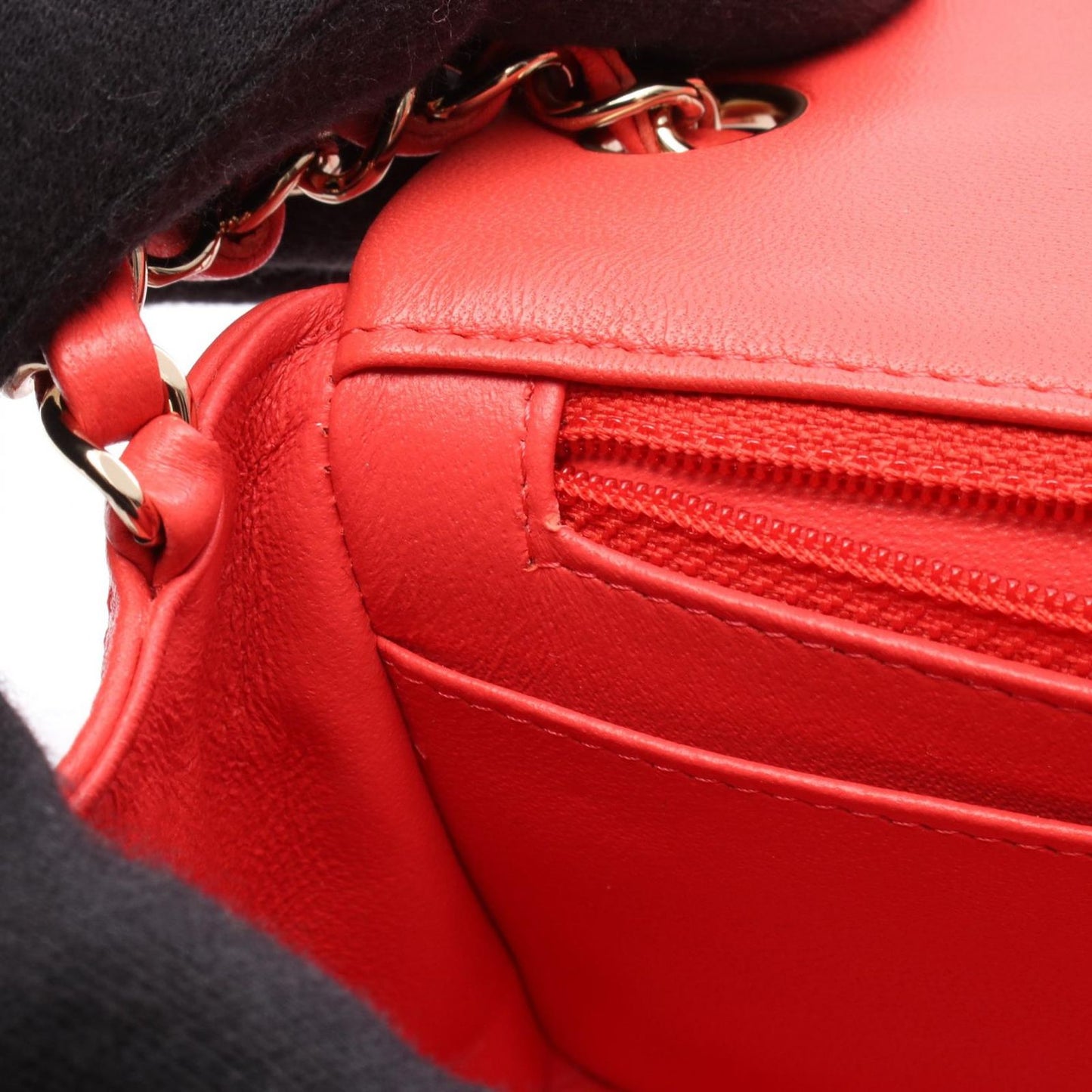 CHANEL Mini Matelassé Shoulder Bag in Coral Pink Leather