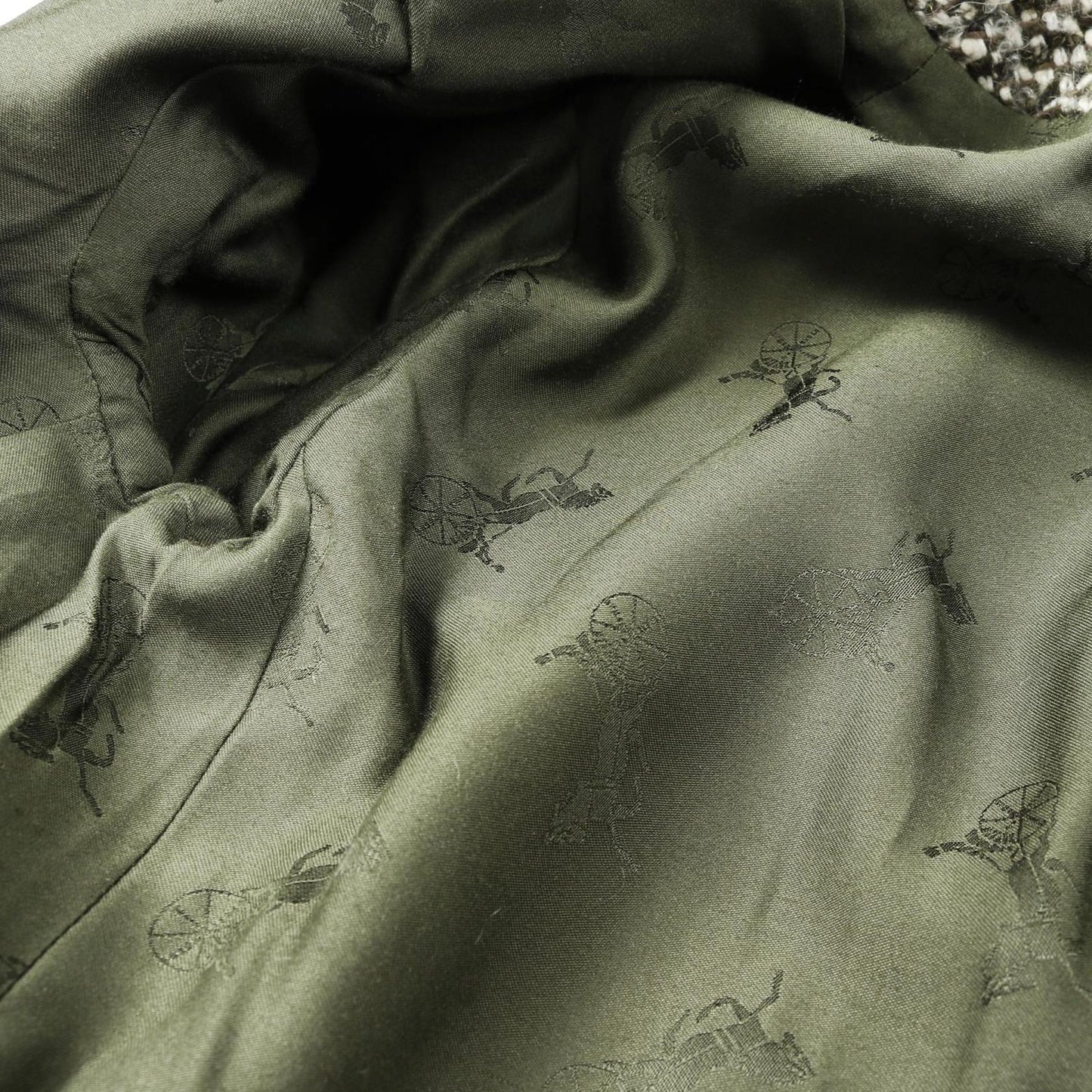 CELINE No-Collar Jacket in Gray-Green Wool - Timeless Elegance