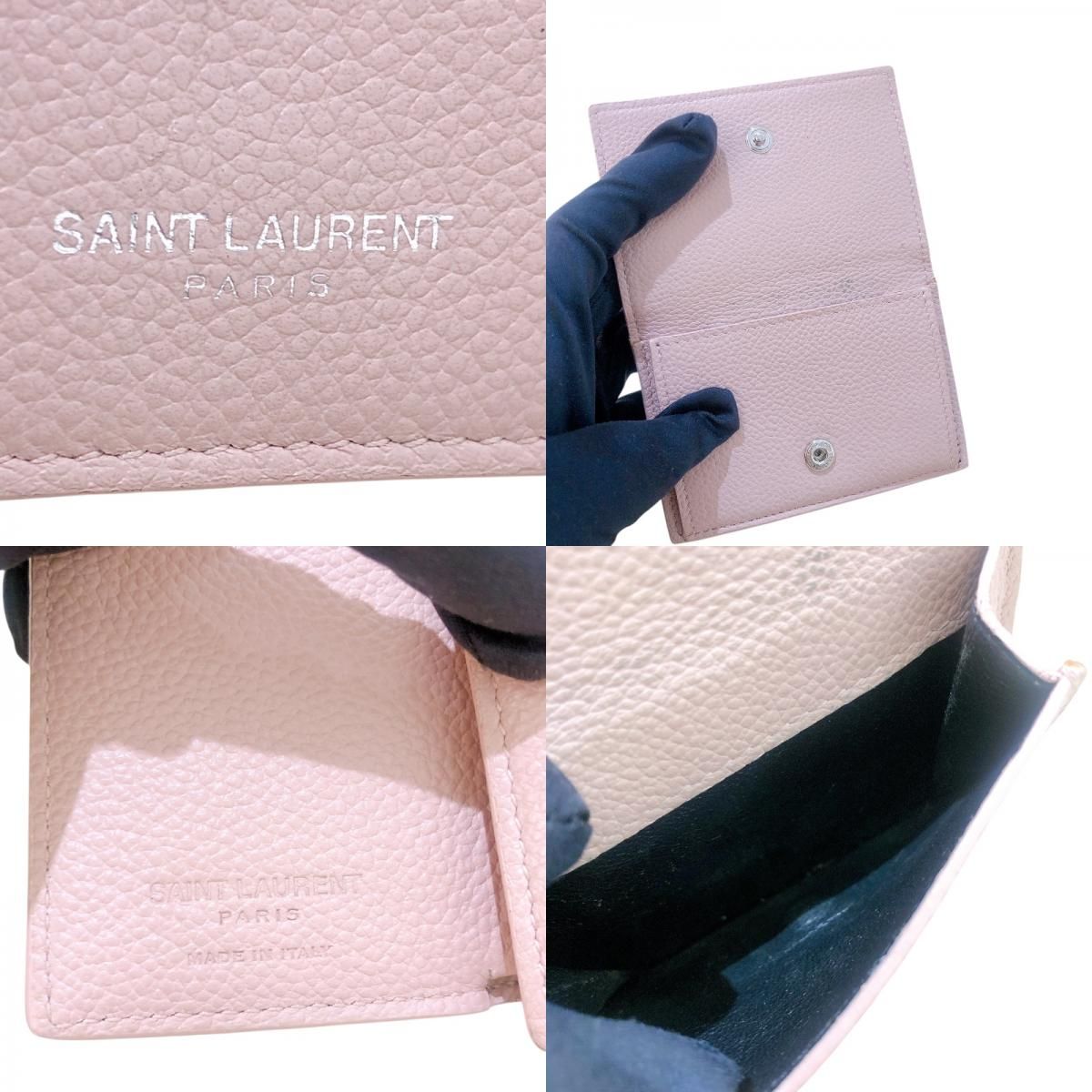 SAINT LAURENT Tiny Wallet 459784 Pink Leather for Women