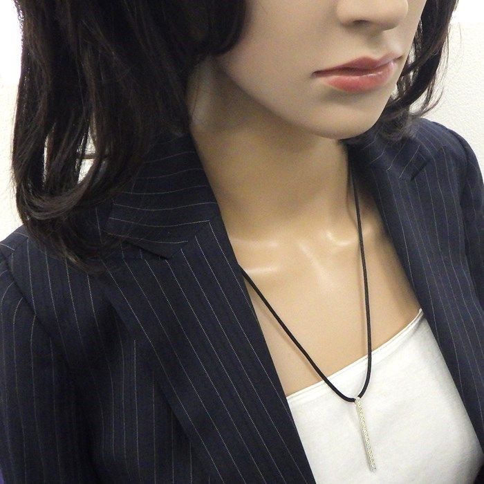 Cartier Diamond Necklace with Black Cord in 18K White Gold