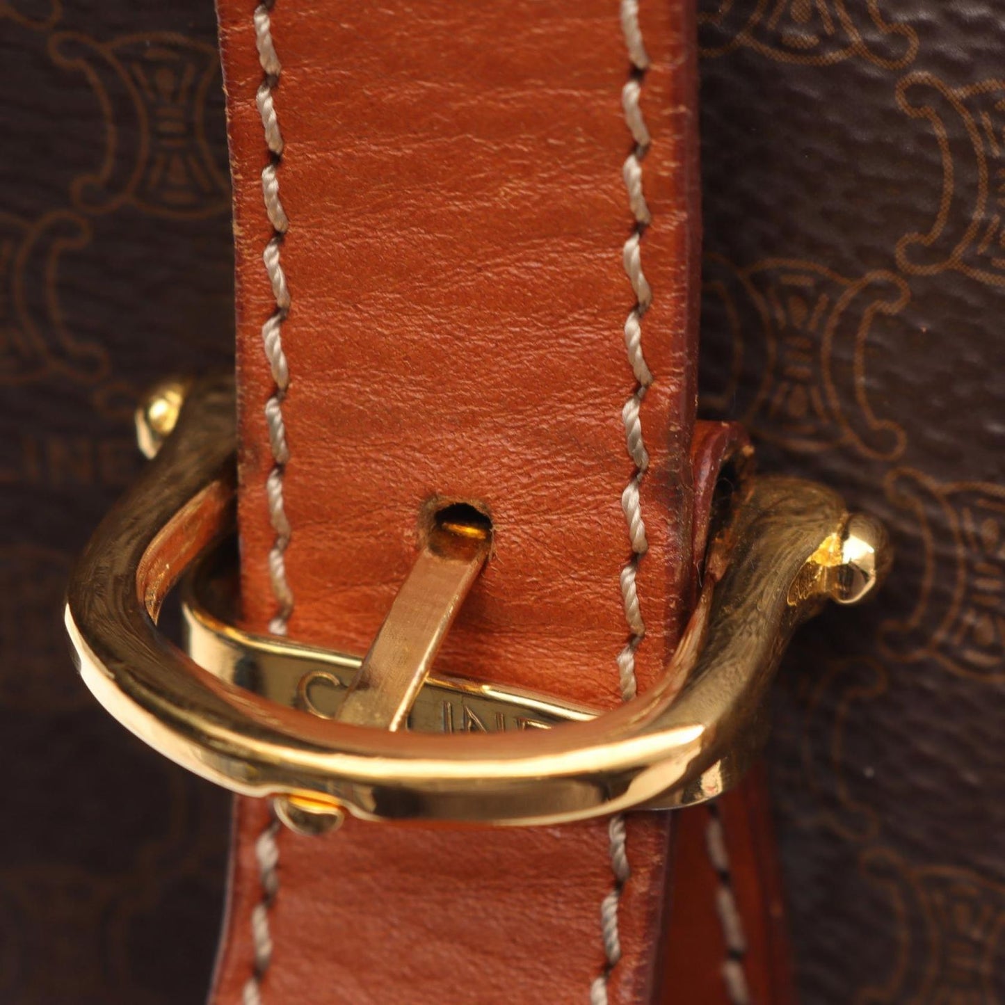 CELINE Macadam Brown Tote Bag - Timeless Elegance