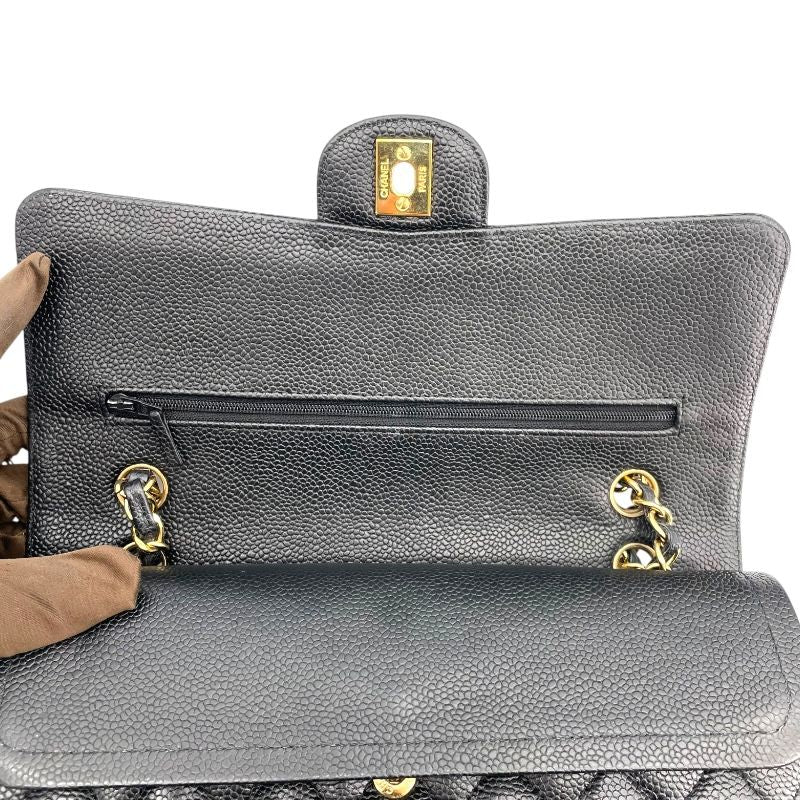 CHANEL Matelassé 25 Black Caviar Leather Shoulder Bag