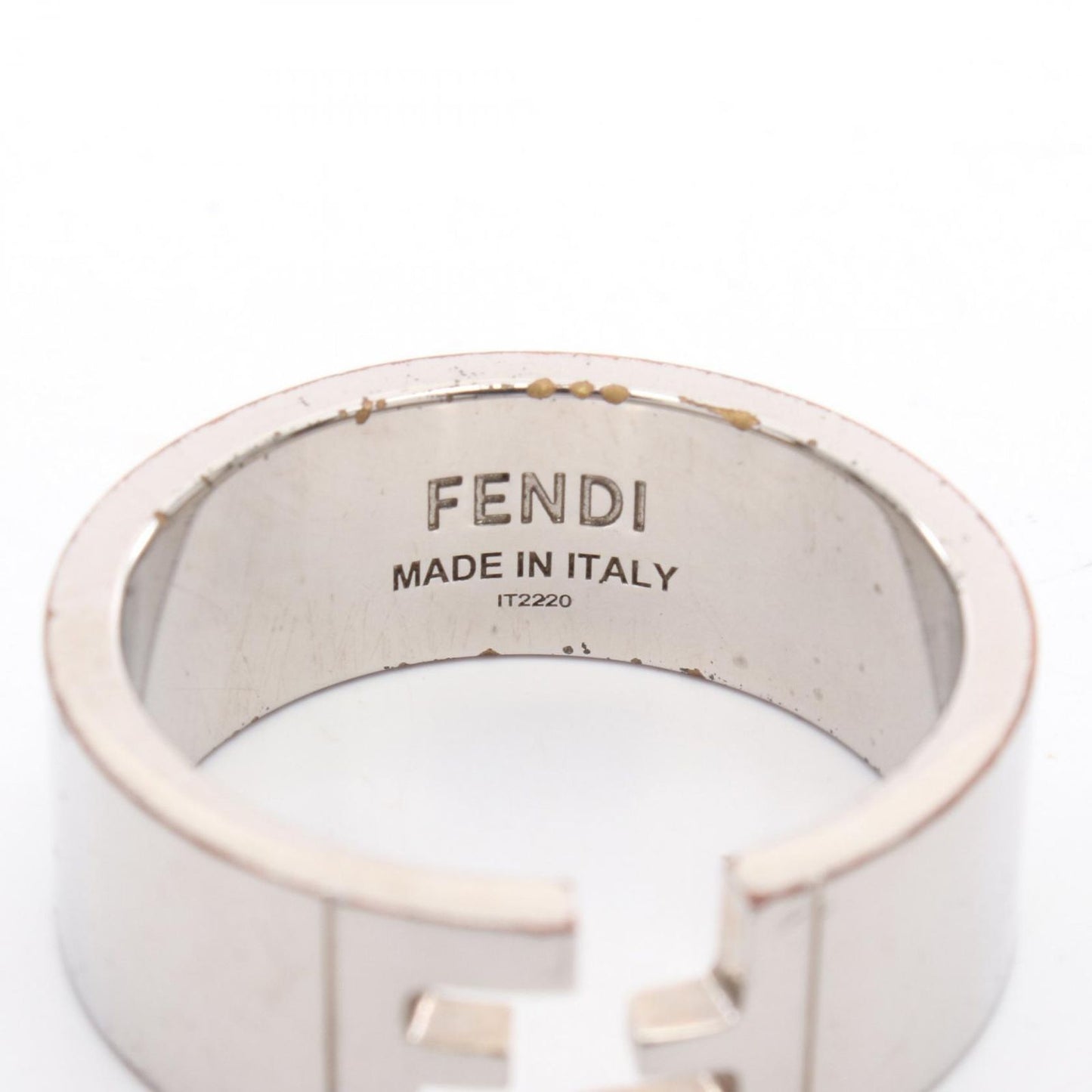 FENDI FF Logo Ring in Stainless Steel - Size 24.5