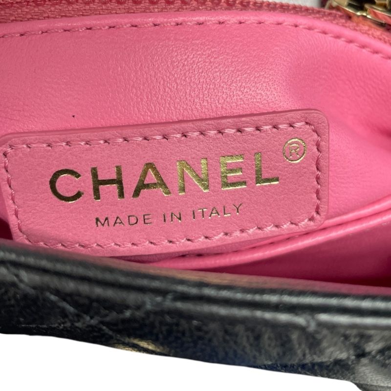 CHANEL Coco Handle XXS Black Lambskin Shoulder Bag with Gold Hardware
